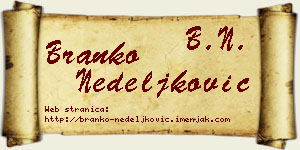 Branko Nedeljković vizit kartica